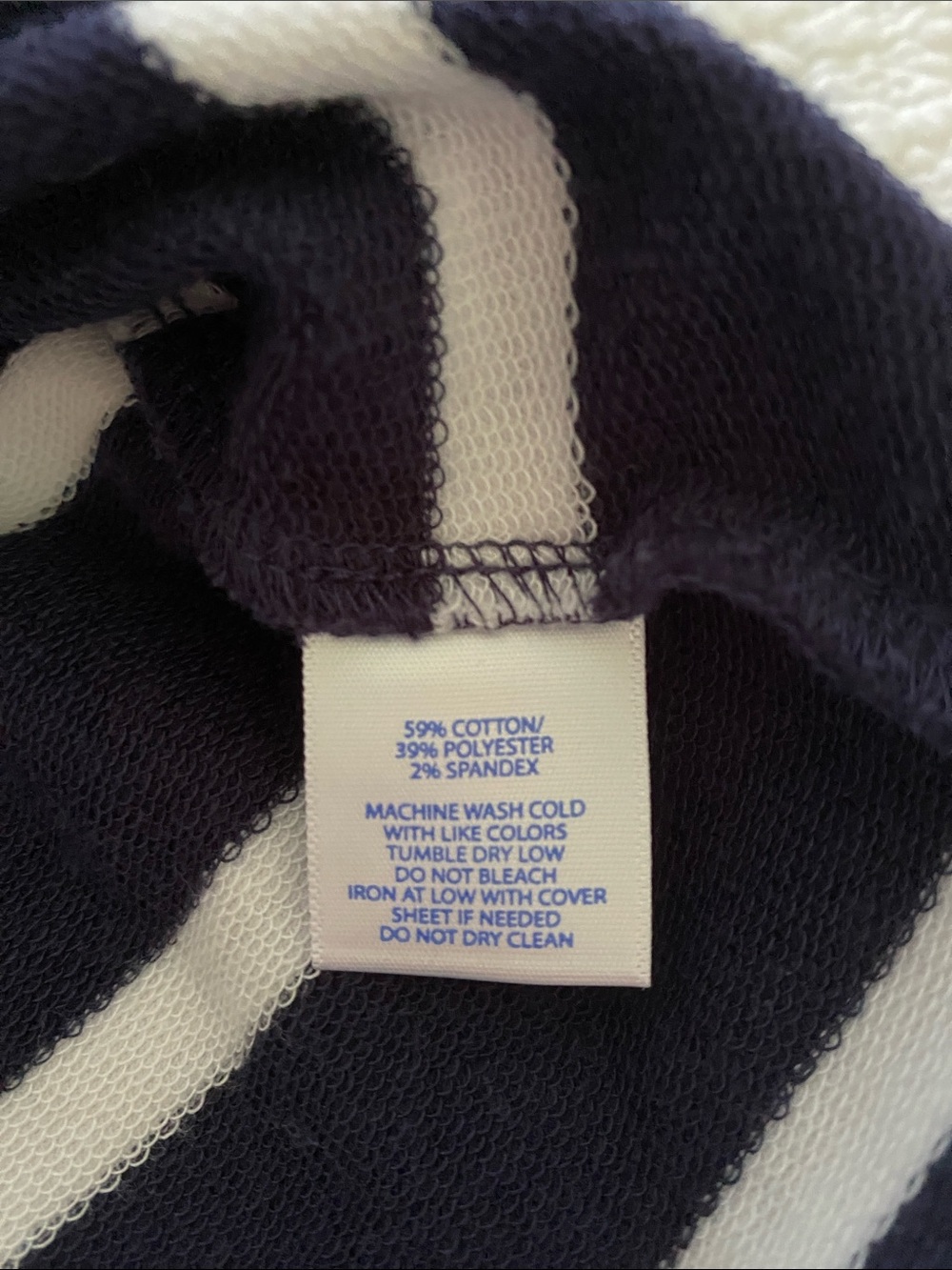 Southern Tide Navy & White Striped boxy sweatshirt hoodie w/ French Terry lining - Picture 10 of 10